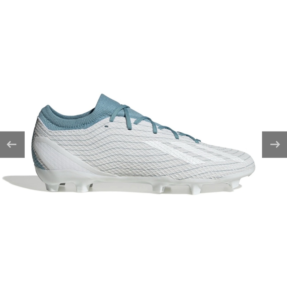 White and Blue Adidas Soccer Cleats
